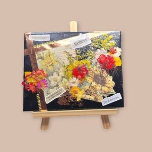 A beautifully organized mixed-media collage